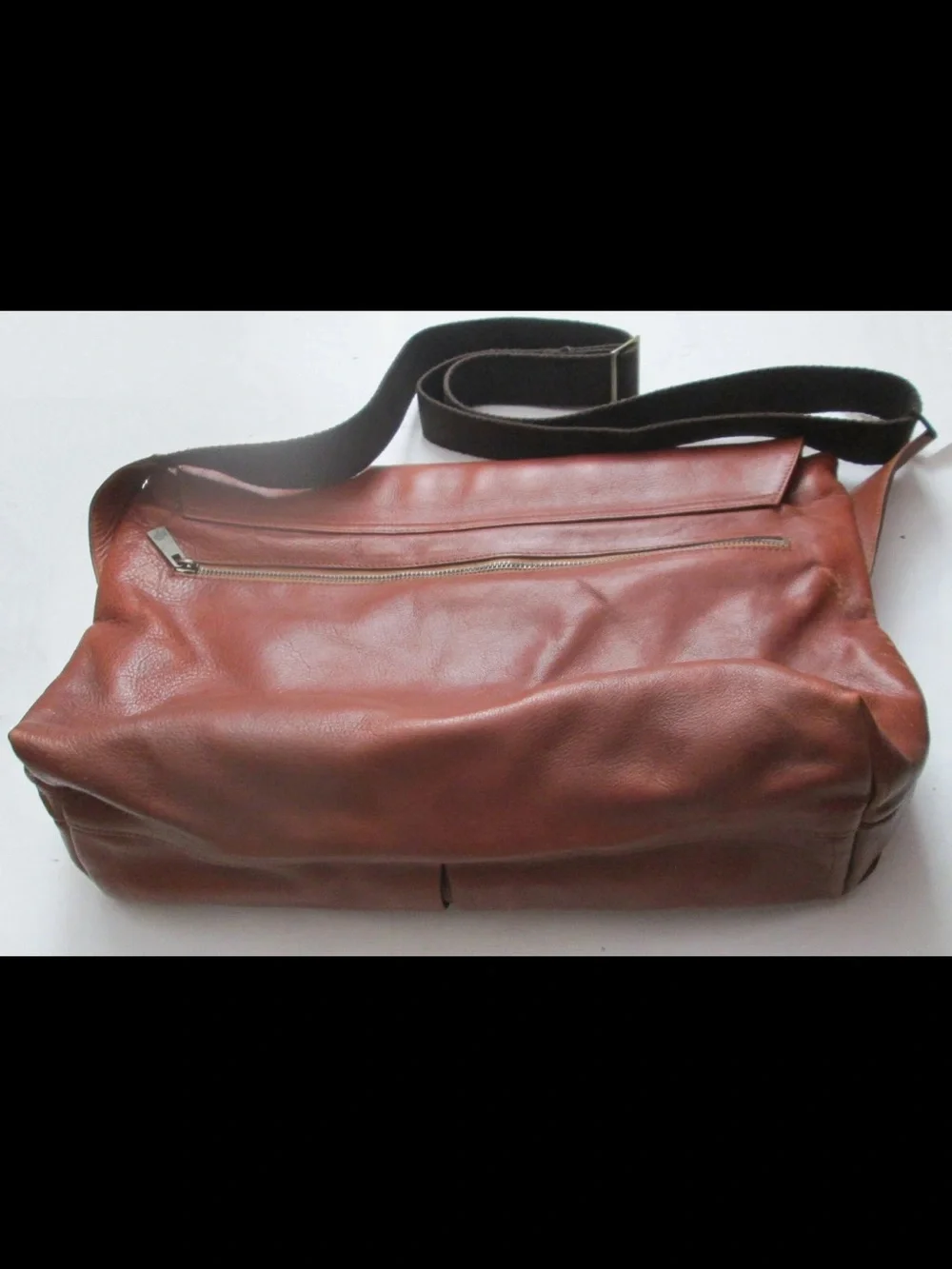 Mulberry Chestnut Leather Messenger Bag with Black Strap
